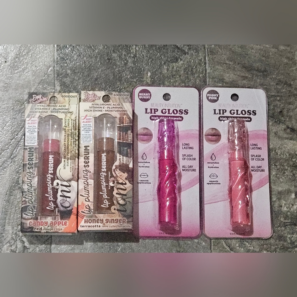 Ioni Lip Plumping Serum Duo + Beauty Intuition Lip Gloss Duo Bundle BNIB